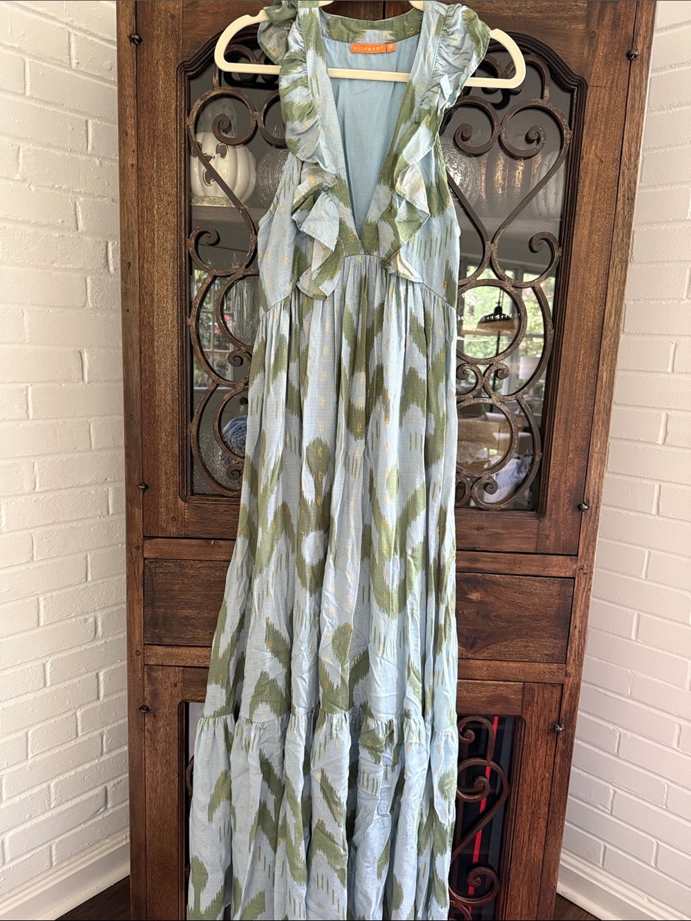 Oliphant Ruffle V-Neck Maxi Dress